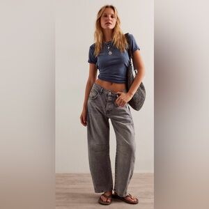 Free People We The Free Mid-Rise Barrel Jeans